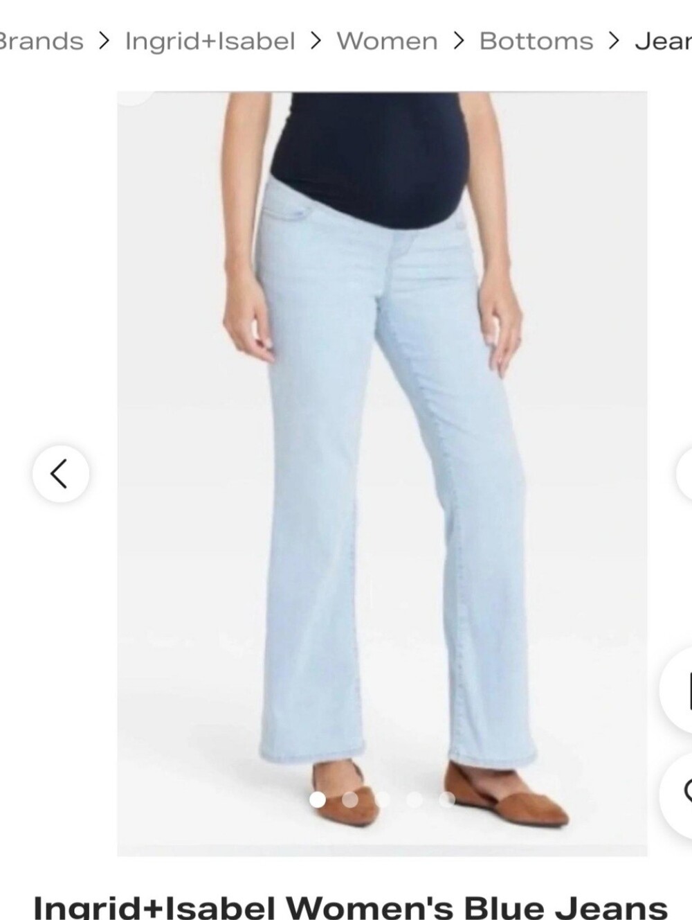Target Light Blue Flare Maternity Jeans with Black Waist Panel